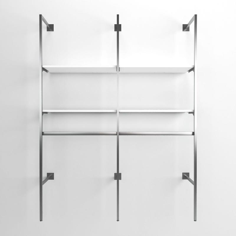 Élément suivant Queen Vogue chrome 2 tablettes blanc + 1 penderie L90xH240cm_1