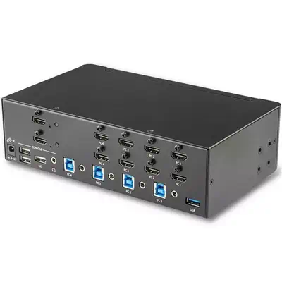 Switch KVM double affichage HDMI 4K 30 Hz à  4 ports avec hub USB intégré_1