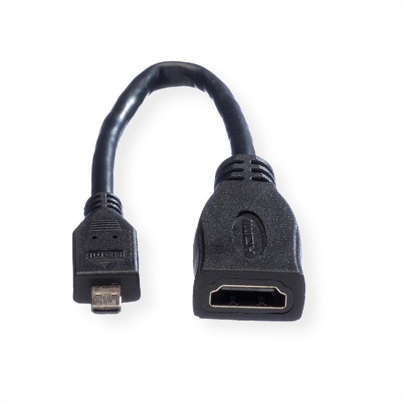 Value câble hdmi high speed avec ethernet, hdmi f - micro hdmi m, 0,15 m_1