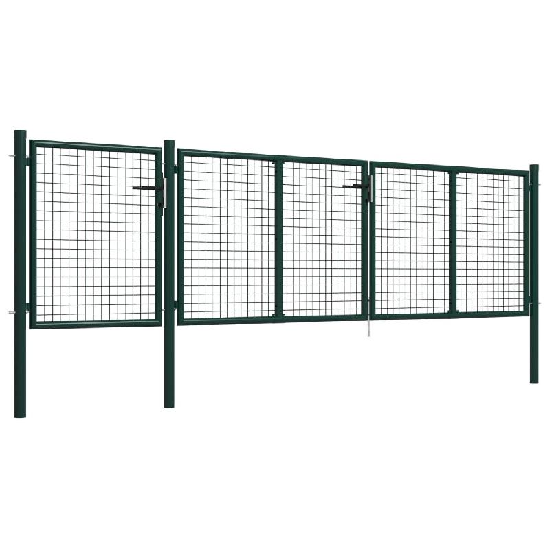 Vidaxl portail de jardin acier 400 x 75 cm vert 144310_1