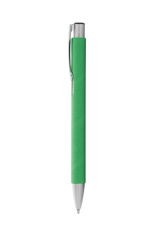 Stylo à bille en papier recyclé et métal - Encre bleue - Couleur vert - Poids 7,5g_1