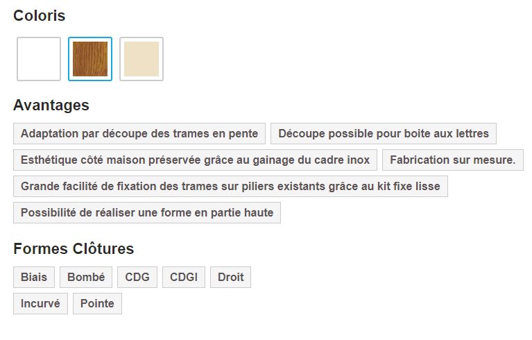 Clôture PVC CL 03 C / TYPE 06 C - CG Pro - Claire voie avec embout plat ou bombé_1