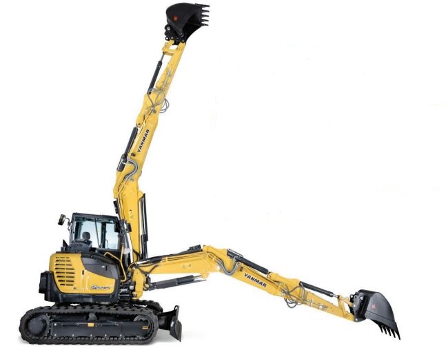 Mini-pelle Yanmar 10T à volée variable - Profondeur de fouille 4580 mm - Idéale pour gros travaux routiers et aménagements de plateformes - Disponible en location_1