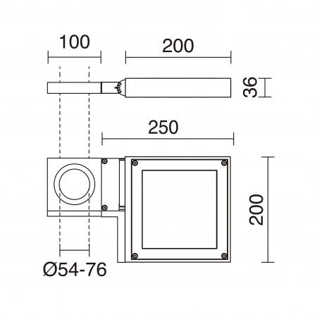Spot à fixer sur mât Tina IP65 LED SMD 26W 4000K - Aluminium anthracite - Extérieur_1
