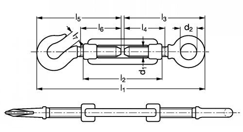 18-45 - Tendeur d'arrimage Emile Maurin - lanterne anneau et crochet en acier zingué blanc_1