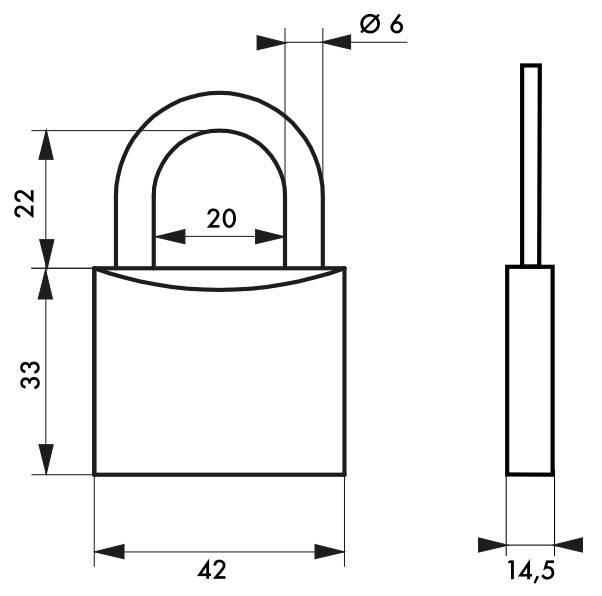 Cadenas à clé rose 40 mm - Corps laiton monobloc gainé PVC - Marque Thirard_1