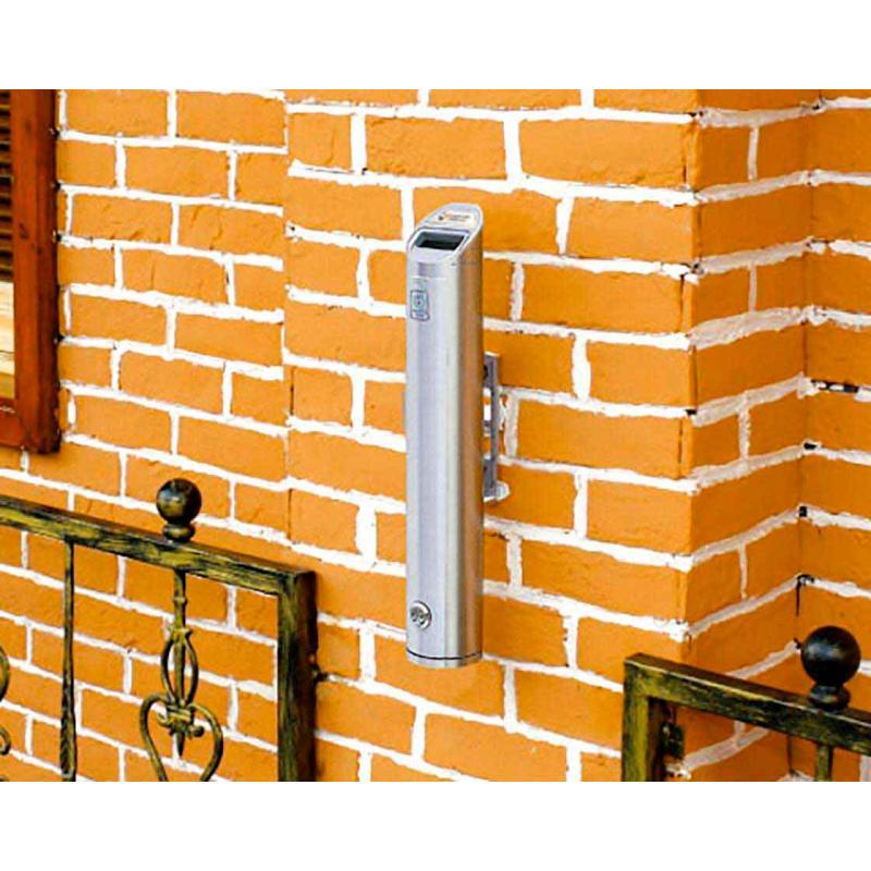 Cendrier mural tube biseauté en aluminium_1