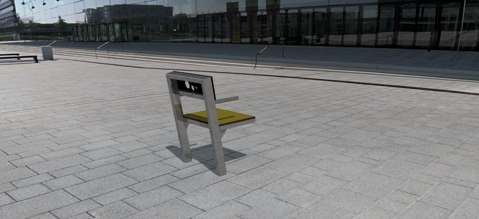 Lot de 6 fauteuils extérieurs pour collectivités en acier inoxydable - Référence MUB27 - robustesse et design tendance_1