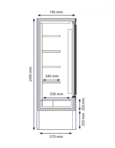 Vitrine murale libre-service - Froid ventilé, portes coulissantes double vitrage, intérieur inox - LATIUM H200/180-PC_1