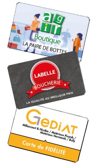 Carte de fidélité personnalisée en PVC ou ABS - Format ISO 86x54 mm - Impression recto/verso et finitions au choix_1