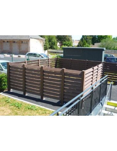 Cache-conteneurs recyclé - Challenv - 2 bacs 4 roues - plastique recyclé, format U, garantie 15 ans_1