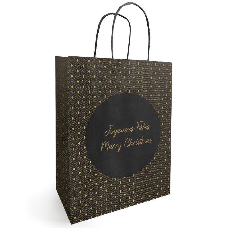 Sac kraft Eclat noir et or 26+12X32 cm - par 50_1