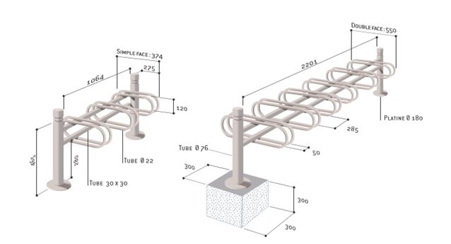 Support vélos modulaire, décoratif et fonctionnel - 3 ou 6 places, simple ou double face - LIGNE PROVINCE_1