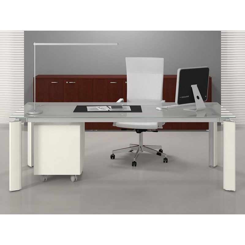 Table bureau verre fill avec retour_1