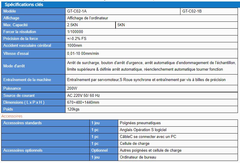 Testeur de résistance à la traction à colonne unique - Gester GT-C02-1B - poids 120 kg_1