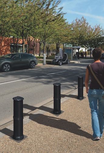 Borne métallique en tube acier Ø 160 mm - Fixation par scellement direct - Ligne Province Agora_1