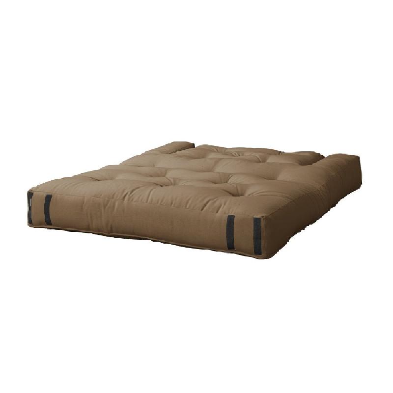 Canapé futon convertible Hippo Sofa - couleur mocca - matelas 140x200 cm - épaisseur 25 cm_1