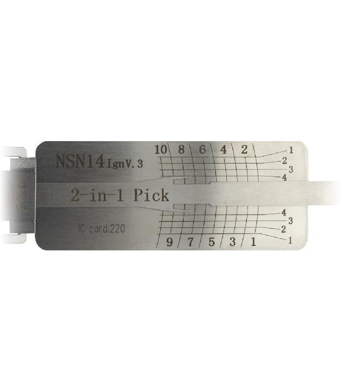 Lishi NSN14 - Crocheteur et décodeur 2-en-1 pour serrures automobiles Nissan Renault Suzuki Subaru - Profil NSN14_1
