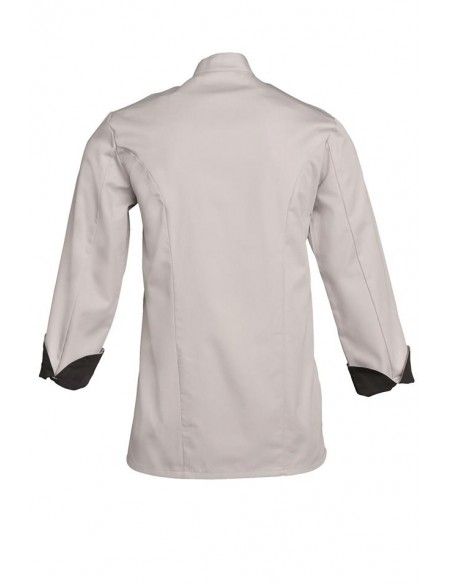 Mathisml50 - Veste de cuisine SNV - Manches longues, pressions noires, poly/coton 195 grs_1