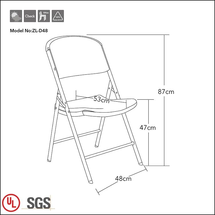 ZL-D48 - Chaise pliante en métal et plastique - Zhejiang Huzoli Metal Products Co., Ltd - Pour utilisation extérieure_1