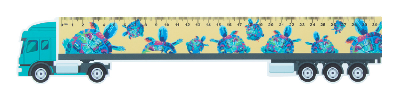 Règle flexible 30 cm en plastique - Forme de camion - Personnalisable en quadri_1