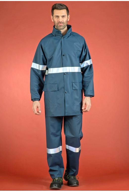 Pantalon de pluie multirisques ATEX - Réf. Pbc2relfra* - Polyester ignifugé et antistatique avec bandes rétroréfléchissantes_1