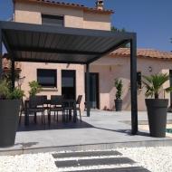 Pergola bioclimatique 4x3 - Autoportée avec lames orientables et motorisation Somfy ou Linak_1