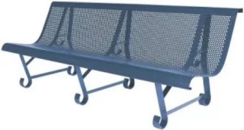 Banc public Santiago en tôle perforée 15/10e - longueur 200 cm - 2 modèles disponibles - à poser ou à sceller_1