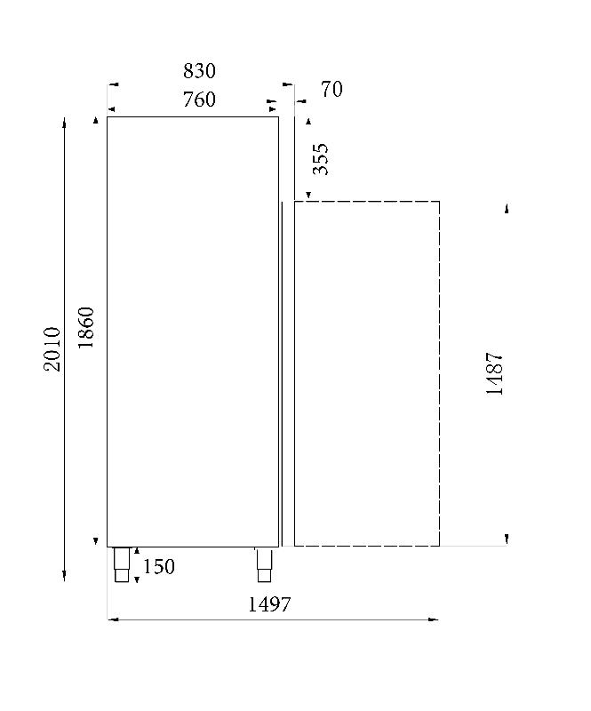 Réfrigérateur en acier inox 2 portes l1480 7450.0074 COMBISTEEL_1