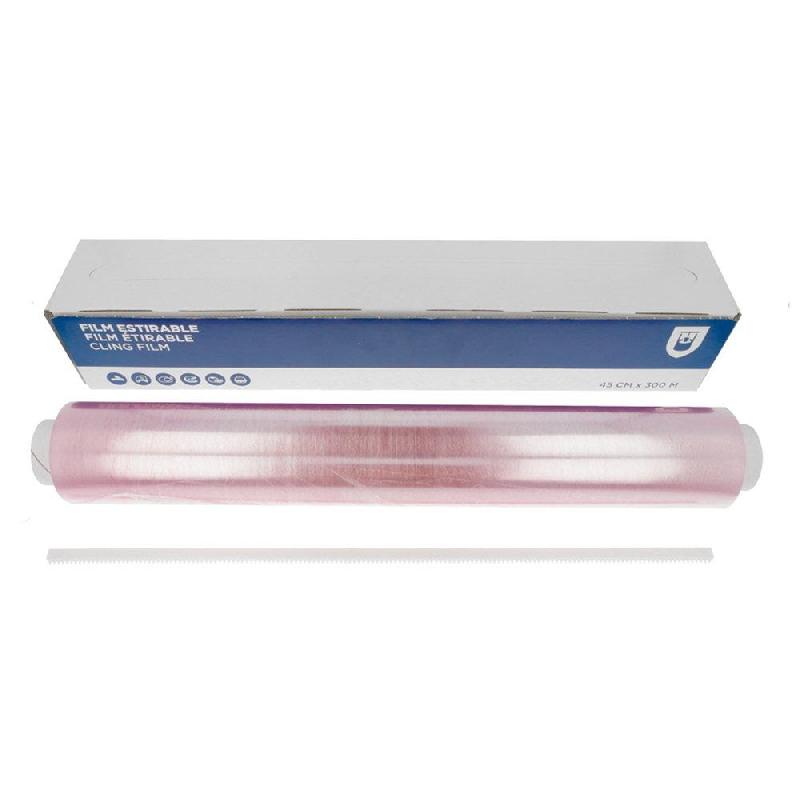 Rouleau film étirable alimentaire en boite distributrice PVC 0,45x300m - par 6_1