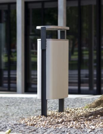 Minium - Cendrier corbeille - MMCité 1 a.S. - Surface lisse - Multi-ancrage - Matériaux haute qualité_1