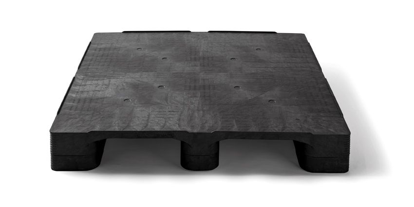 Palette plastique lourde 1140x1140x160 mm - plateau plein - 3 semelles - charge 7500 kg statique - charge 2000 kg dynamique_1