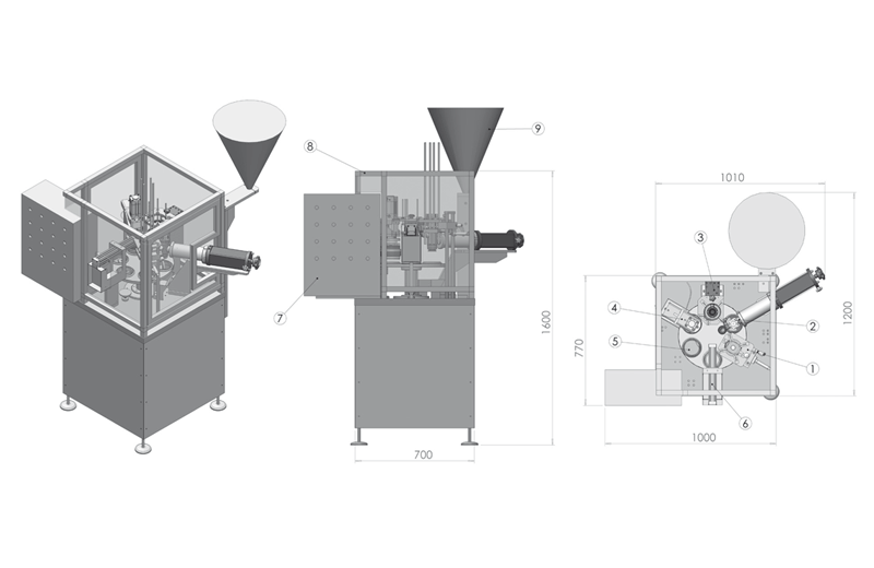 Rpc Mini - Conditionneuse automatique 6 positions Rotopack - Acier inox et aluminium anodisé_1