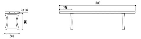 Banquette Stuggart - 3 lames en pin du Nord traité autoclave classe IV - 180 cm - pieds en fonte_1