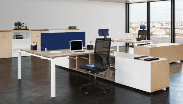 Bureau design pour open space - multipostes avec finition personnalisable - Astro - Buronomic_1