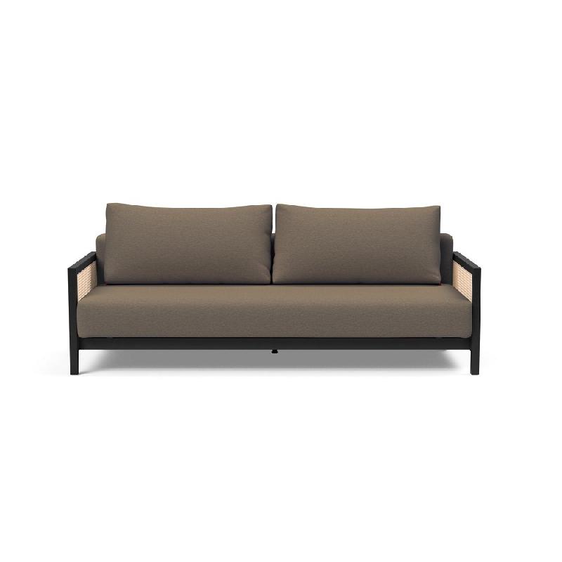 INNOVATION LIVING - Canapé design Art Déco Narvi convertible lit 200x140 cm - tissu Argus Brown - multifonctionnel et confortable_1