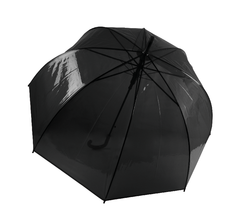 Parapluie transparent - KI2024 - Ouverture automatique, baleines en métal noir, diamètre 83 cm_1