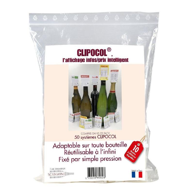 Porte étiquette bouteille Clipocol 5.2x4.1cm - par 50_1