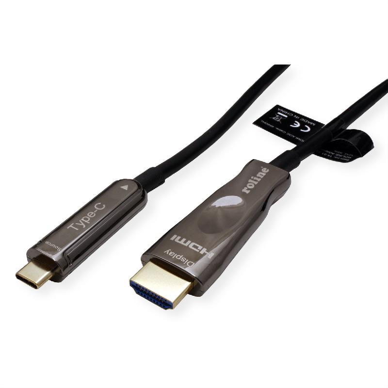 ROLINE Câble adaptateur type C - HDMI (AOC), 4K60, M/M, 30 m_1