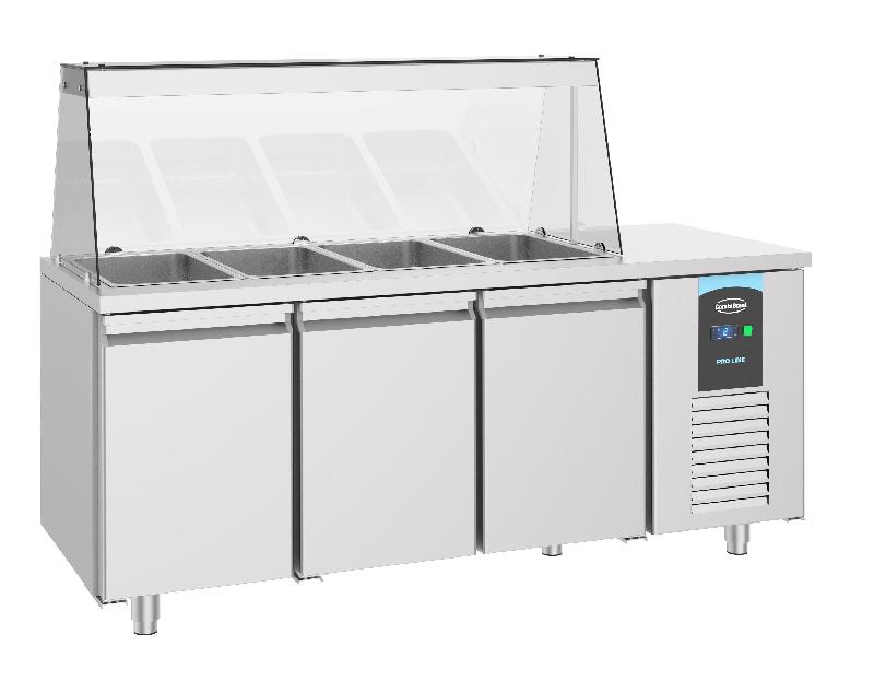 Saladette 3 portes 4x 1/1gn récipient l1865mm 7489.5155 COMBISTEEL_1