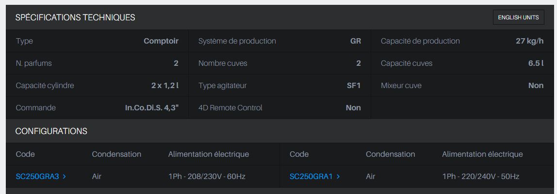 Sc 250 gr - turbines à glace - gel matic - capacité cuves 6.5 l_1