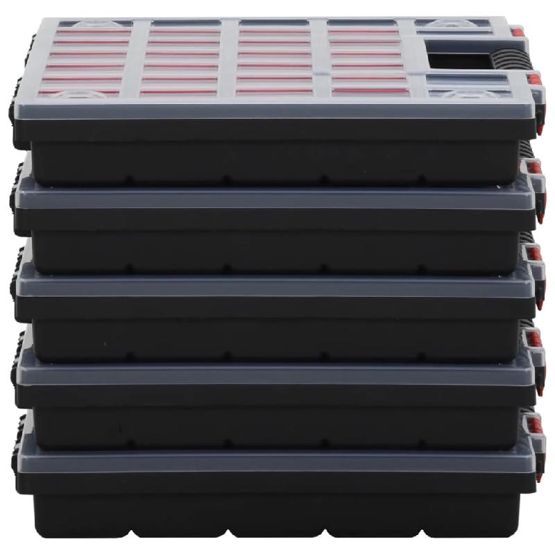 Vidaxl boîtes d'assortiment 5 pcs 40x30x5 cm polypropylène 152096_1