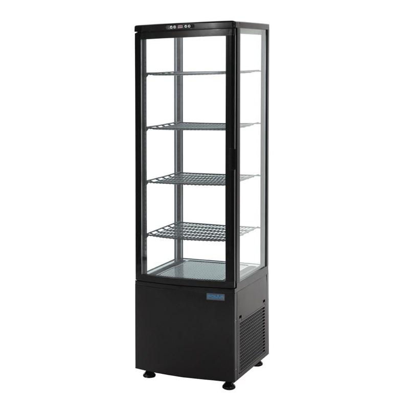 Vitrine réfrigérée panoramique avec porte incurvée - série C - noire 235L - Polar - CX573_1
