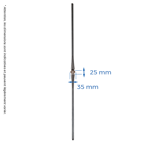 Barreau rond Ø14mm avec bague H.950mm_1