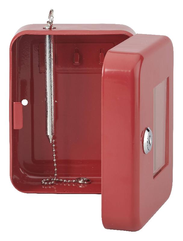 Boîte à clé de secours murale - 2 clés - 152 x 118 x 80 mm - Coffre en acier avec vitre interchangeable et marteau brise-glace_1