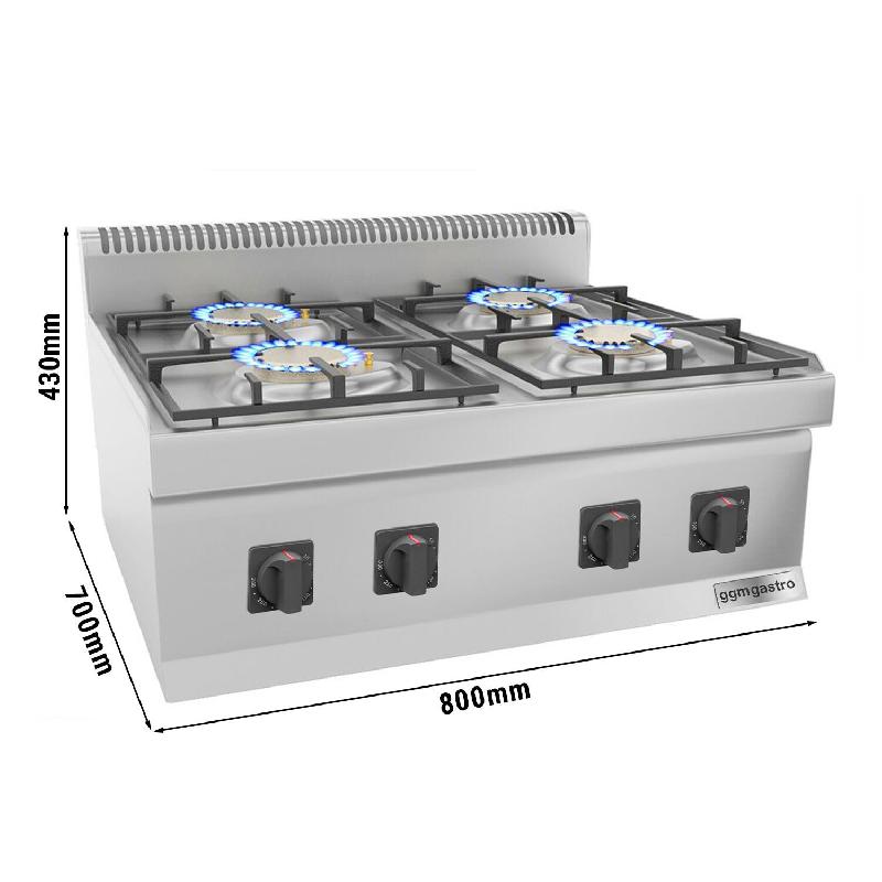 Cuisinière à gaz - 23 kW - 4 brûleurs  - Mario 700 | GGM -GHK800-E_1