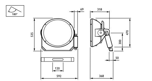 Projecteur MVF404 MHN-SE - Philips Éclairage - 2000W - Tension d'entrée 380-415V - IP65 - IK08_1