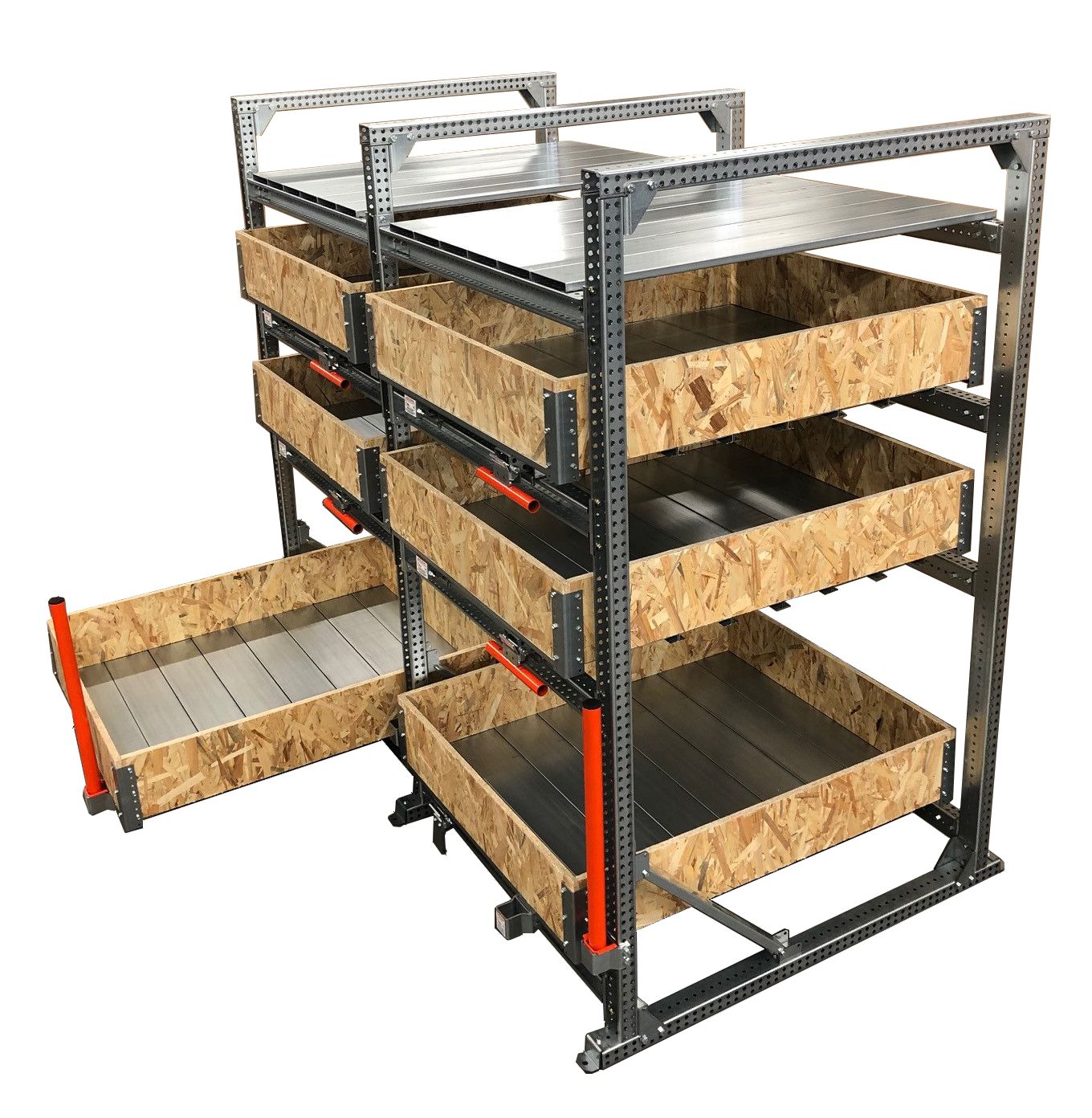 Rack à tiroirs STOCK3P - Pour tous types de palettes, bacs plastique et cartons - Ergonomie et capacité jusqu'à 3000 kg_0