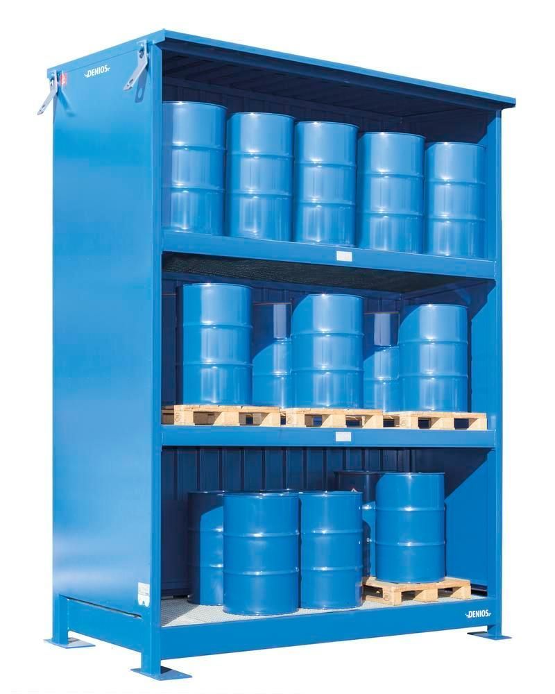 139336W - Conteneur de stockage pour produits dangereux - 3 palettes ou cuves, 3 niveaux, portes battantes_1