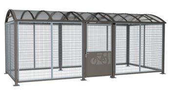 Abri vélos et cyclomoteur voûte sécurisé XL - Structure en acier galvanisé - Toiture polycarbonate anti-UV_0